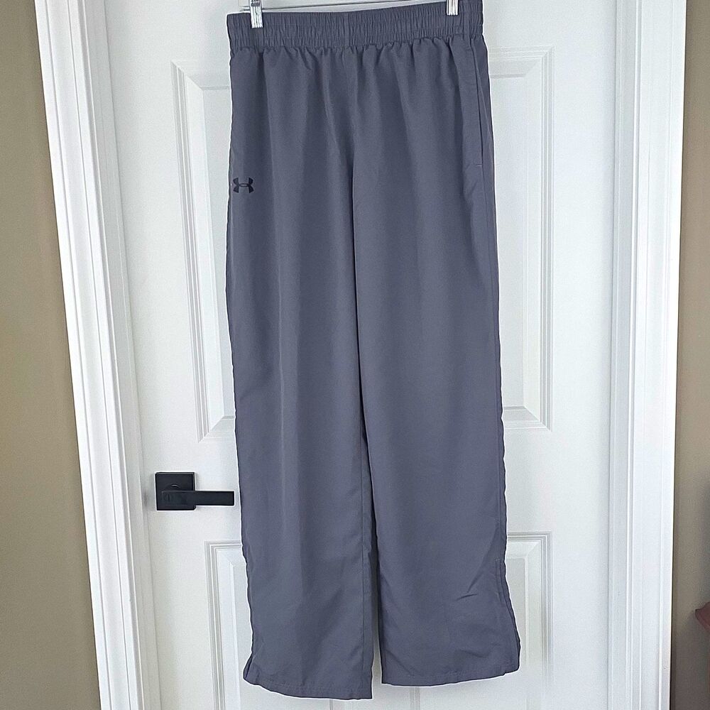 Under Armour HeatGear Men's Track Pants L Gray Loose Fit Mesh Pull-On
